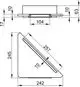 Aluminium Duschablage in silber eloxierter Ausführung, mit integriertem Glasabzieher, von Keuco. Gezeigt in Seitenansicht, mit verschiedenen Maßen und geometrischen Formen.